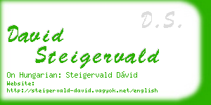david steigervald business card